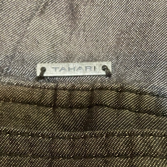 TAHARI Black Gray Steel Snap Front~Pockets~Applets~Cuffs Size XL - Picture 9 of 11